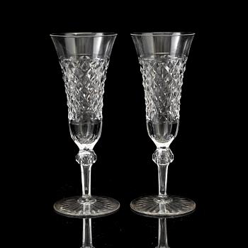 A set of six champagne glasses, first half of the 20th century.