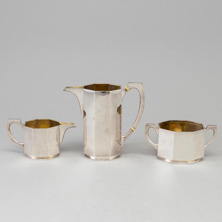 A set of three pcs of silver coffee set, Austria-Hungary 1972-1922.