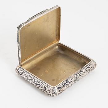 A Russian silver niello box, Moscow 1890.