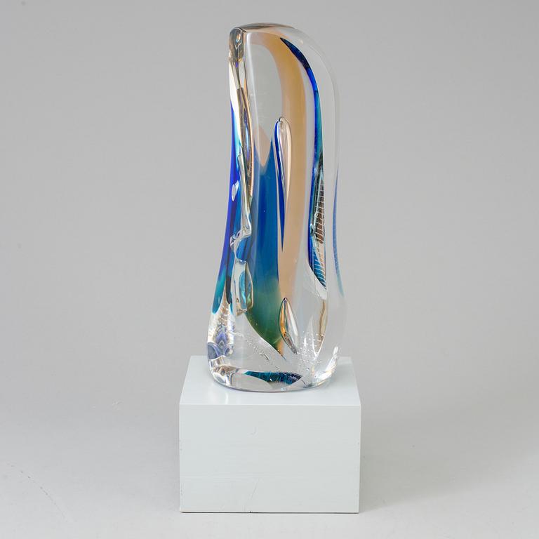 GÖRAN WÄRFF, glasskulptur, "Anden i Glaset", Kosta Boda 1900-taelts senare del. Unik.