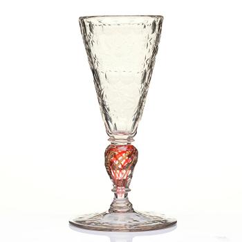 A German cut glass goblet, 18th century.