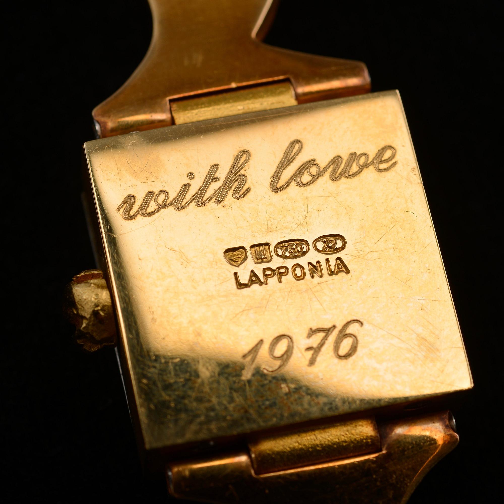Björn Weckström, ARMBANDSUR, guld 18K, diamanter 0,08 ct, "Time Adviser", Lapponia 1975. Vikt 66,5 g.