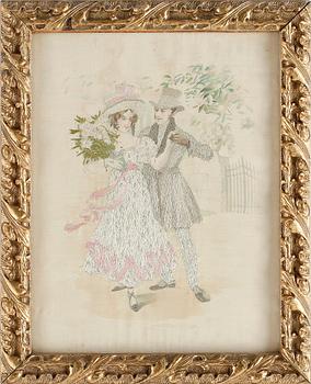 BRODYR PÅ SIDEN, ett par, 1800-tal, troligen Frankrike.