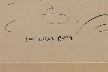 CARL OSKAR BORG, 2st, tuschteckningar. Signerade.