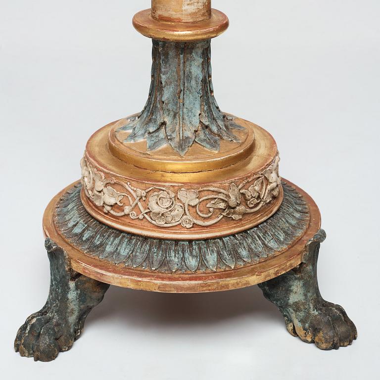 A pair of late Gustavian candle stands, early 19th century.