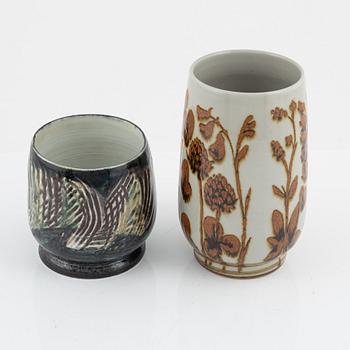 Carl-Harry Stålhane, two stoneware vases, Designhuset, 1970's/80's.