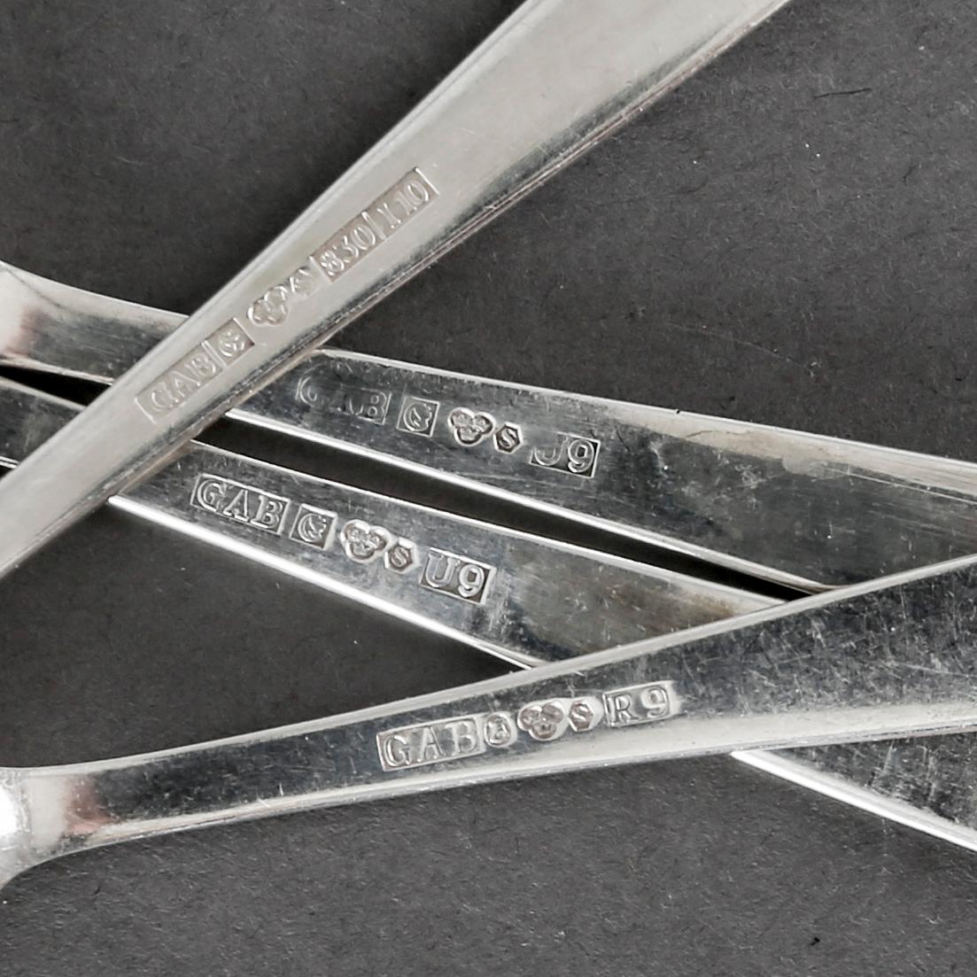 Jacob Ängman, cutlery, 28 dlr, silver "Rosenholm", GAB Stockholm 1950s.