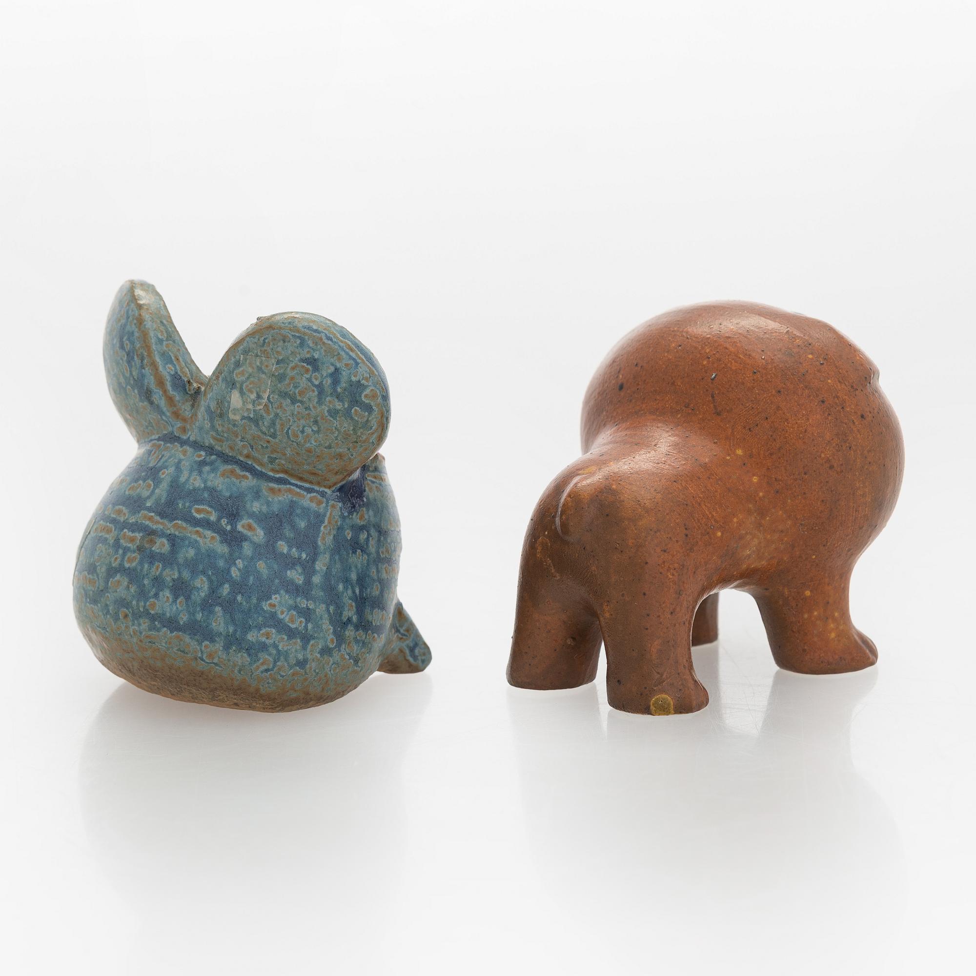 Lisa Larson, a set of two ceramic figurines, Gustavsberg, Sweden.