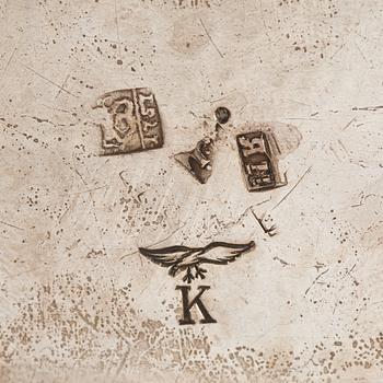 A Russian mid 18th century silver sugar-box, marks of Jakow Semenow Maslennikow, Moscow 1757.