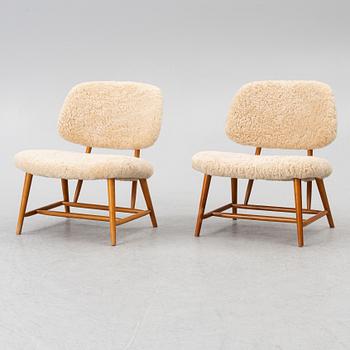 Alf Svensson, a pair of TeVe armchairs,  Studio Ljung's industries, Malmö, 1950s.