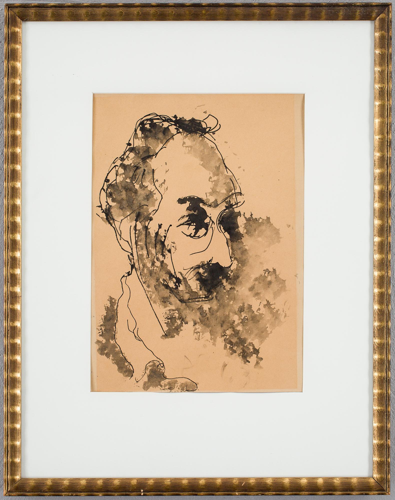 ANATOLY ZVEREV, tusch på papper, signerad.