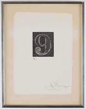 Jasper Johns, "9" from "0-9 (A set of Ten Numerals)".