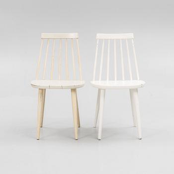 Yngve Ekström, eight "Pinnocchio" chairs, Sweden, 1950's/60's.