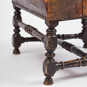 A Swedish baroque armchair, circa 1700.