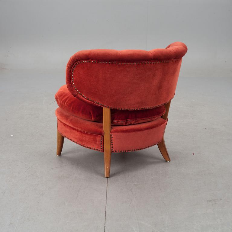 A pair of Otto Schulz 'Schulz' upholstered easy chairs, Jio Möbler, Sweden.