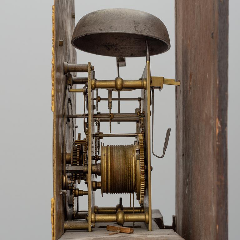 A japanned longcase clock by William Camden, London, England, 18th Century.