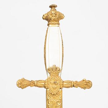 A Swedish small-sword, 19th Century, with scabbard.