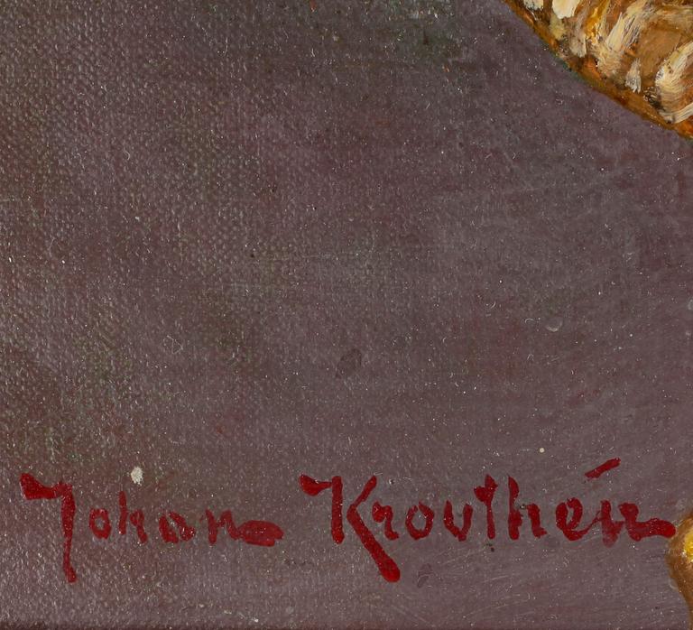 JOHAN KROUTHÉN, olja på duk, signerad.