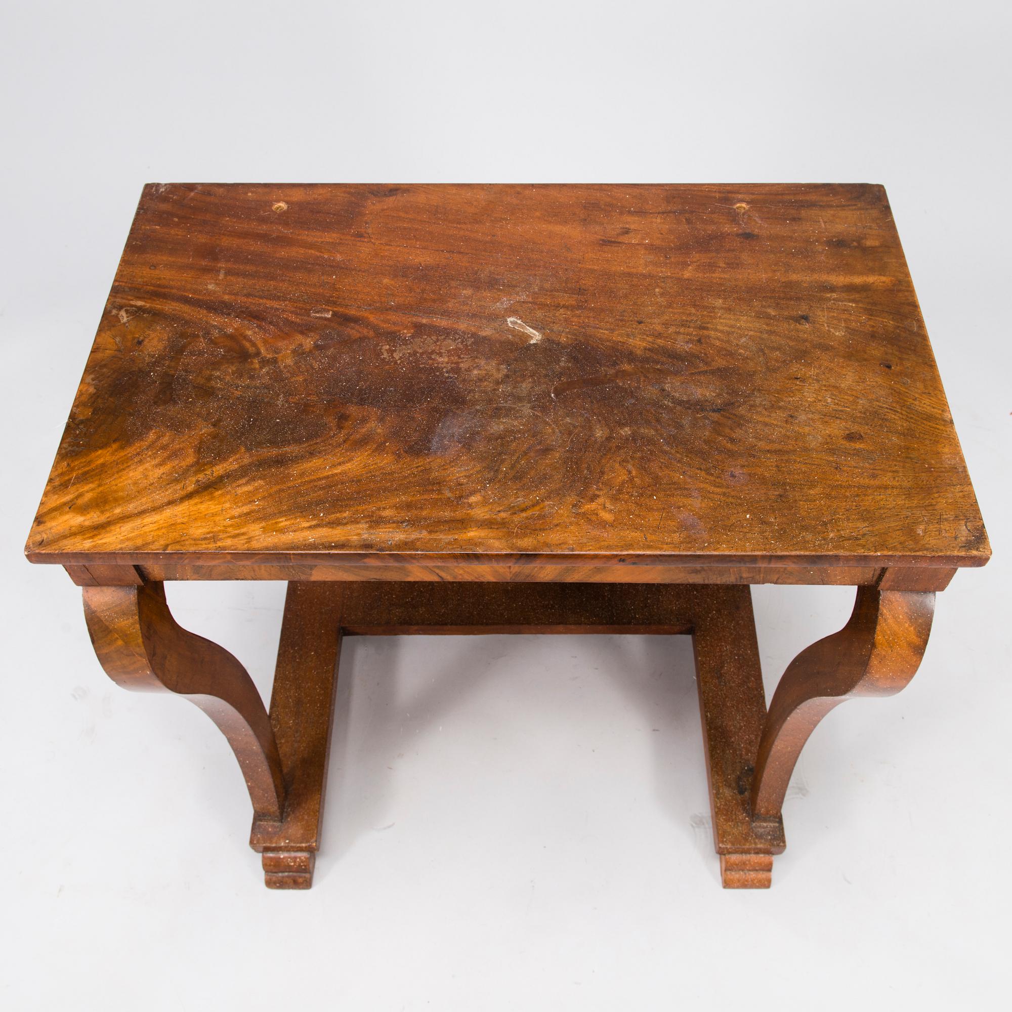 A Biedermeier style mirror and console table from the latter part of the 19th Century.