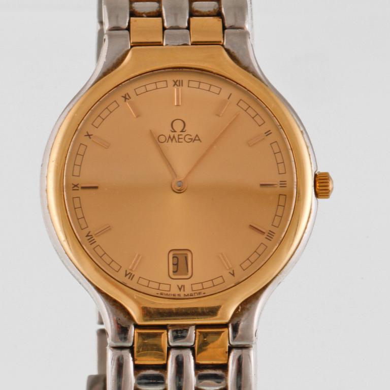 KLOCKA, Omega, guld på stål, 1990-tal.