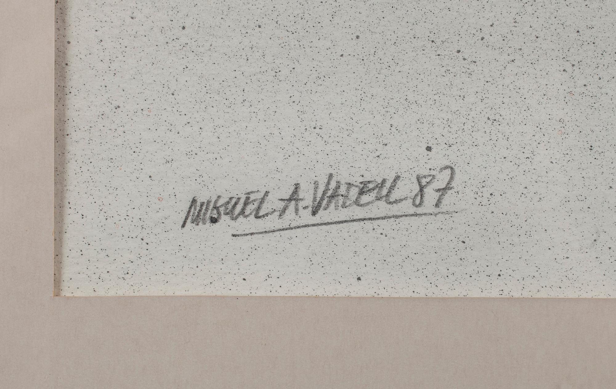 OKÄND KONSTNÄR, Miguel Vandell, blandteknik på papper, signerad och daterad -87.