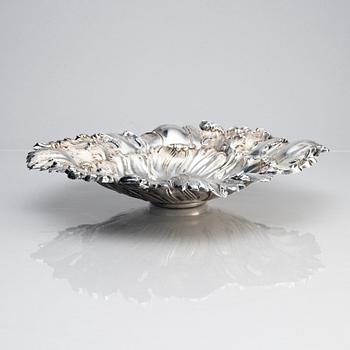 A Swedish mid 19th century large silver bowl, mark of Gustaf Theodor Folcker, Stockholm 1857.