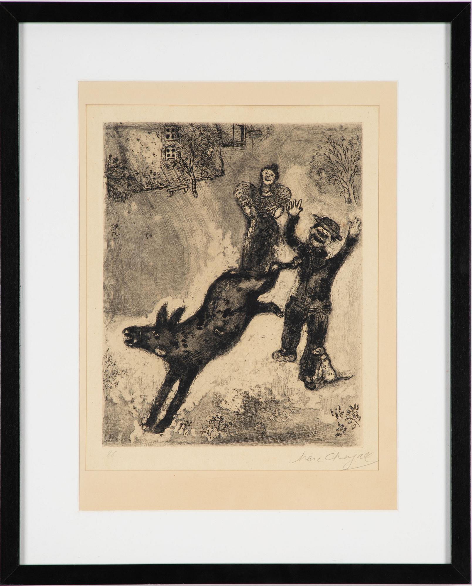 Marc Chagall, "L"Ane et le chien", ur Les fables de la Fontaine.