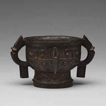 An archaistic bronze censer, presumably Ming dynasty.