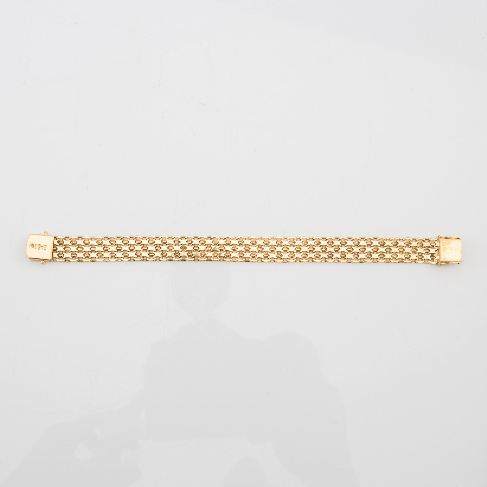 Armband 18K guld x-länk, Björn Svensson Johanneshov 1957.