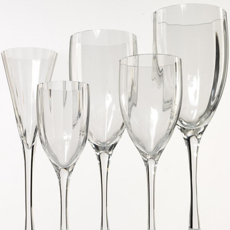 Gunnar Cyrén, glasservis, 67 delar, "Optica", Orrefors.