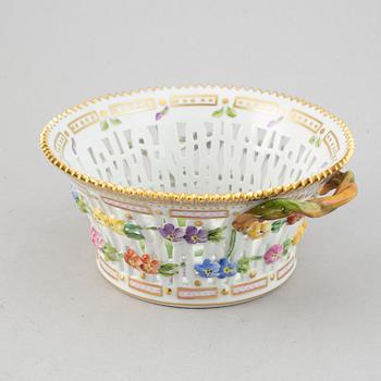 A Royal Copenhagen "Flora Danica" chesnut baskets with stands, Denmark, mid 20th Century.