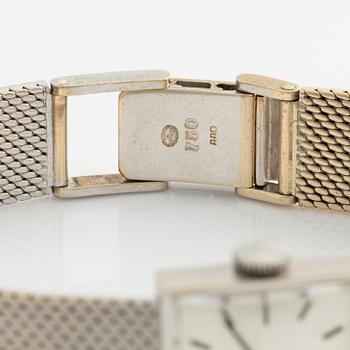 International Watch Co, armbandsur, 18K vitguld, 16,5 mm.
