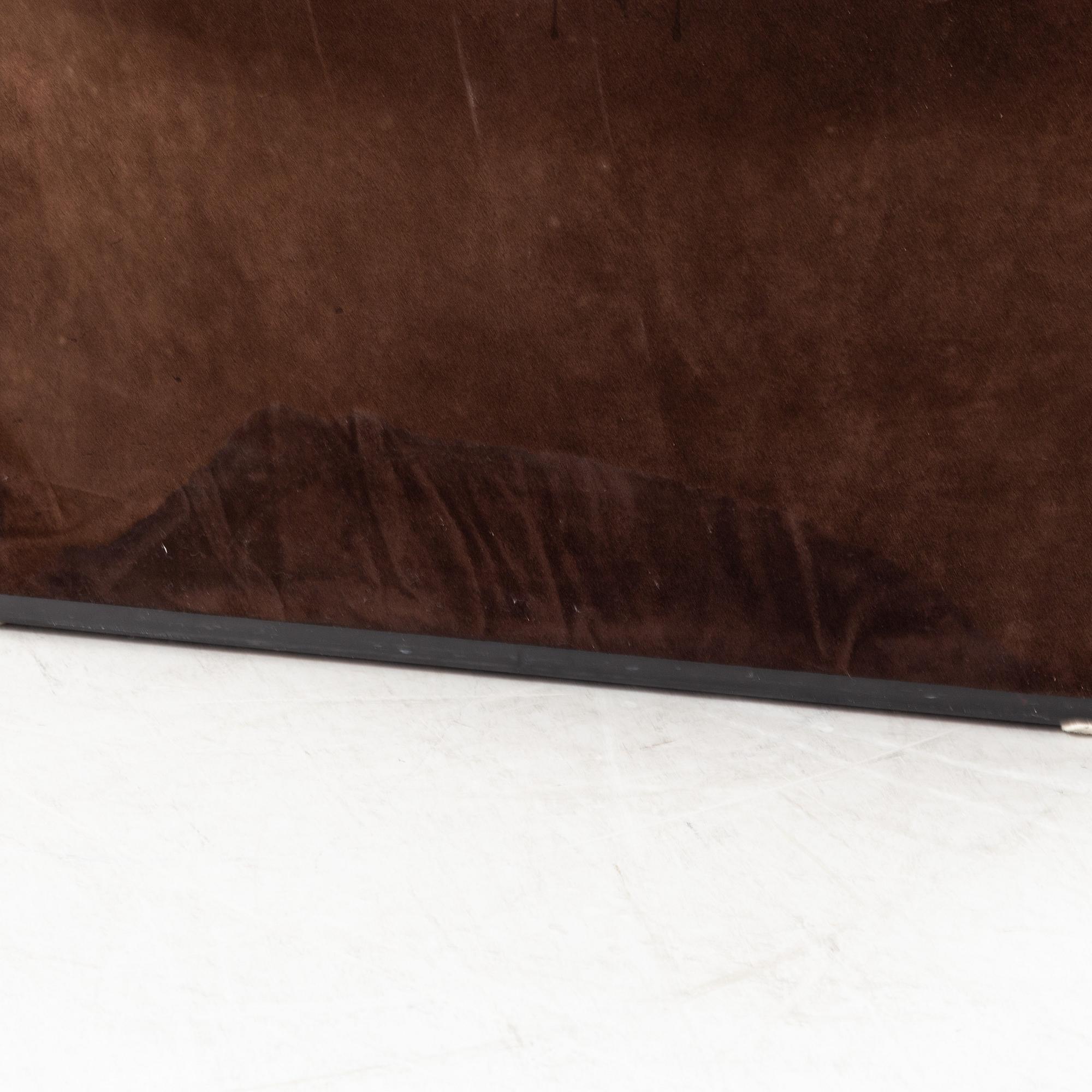 Vico Magistretti, a dark brown suede two-seated 'Maralunga' sofa, Cassina, Italy.