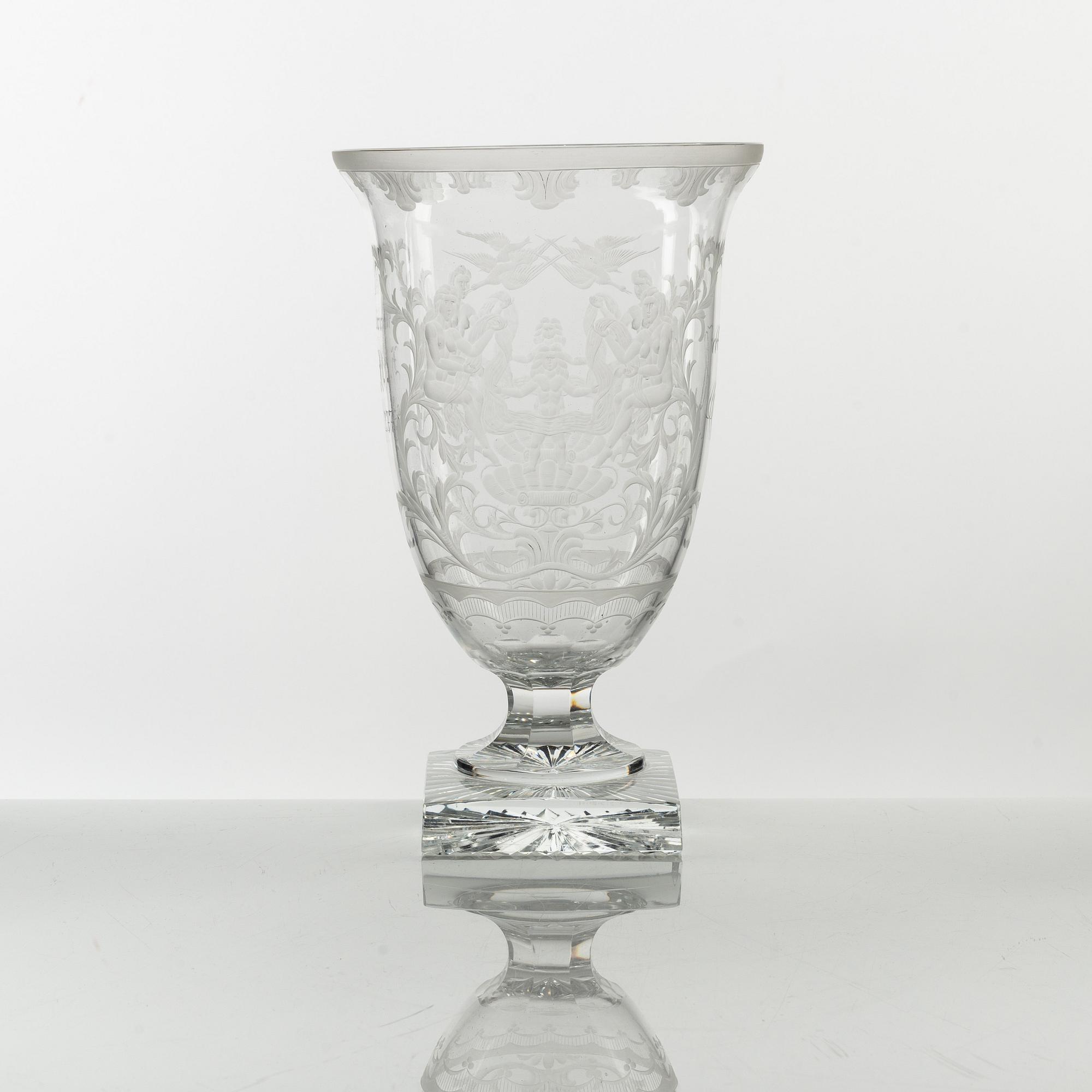 A glass vase, Boda, Sweden, 1920's.