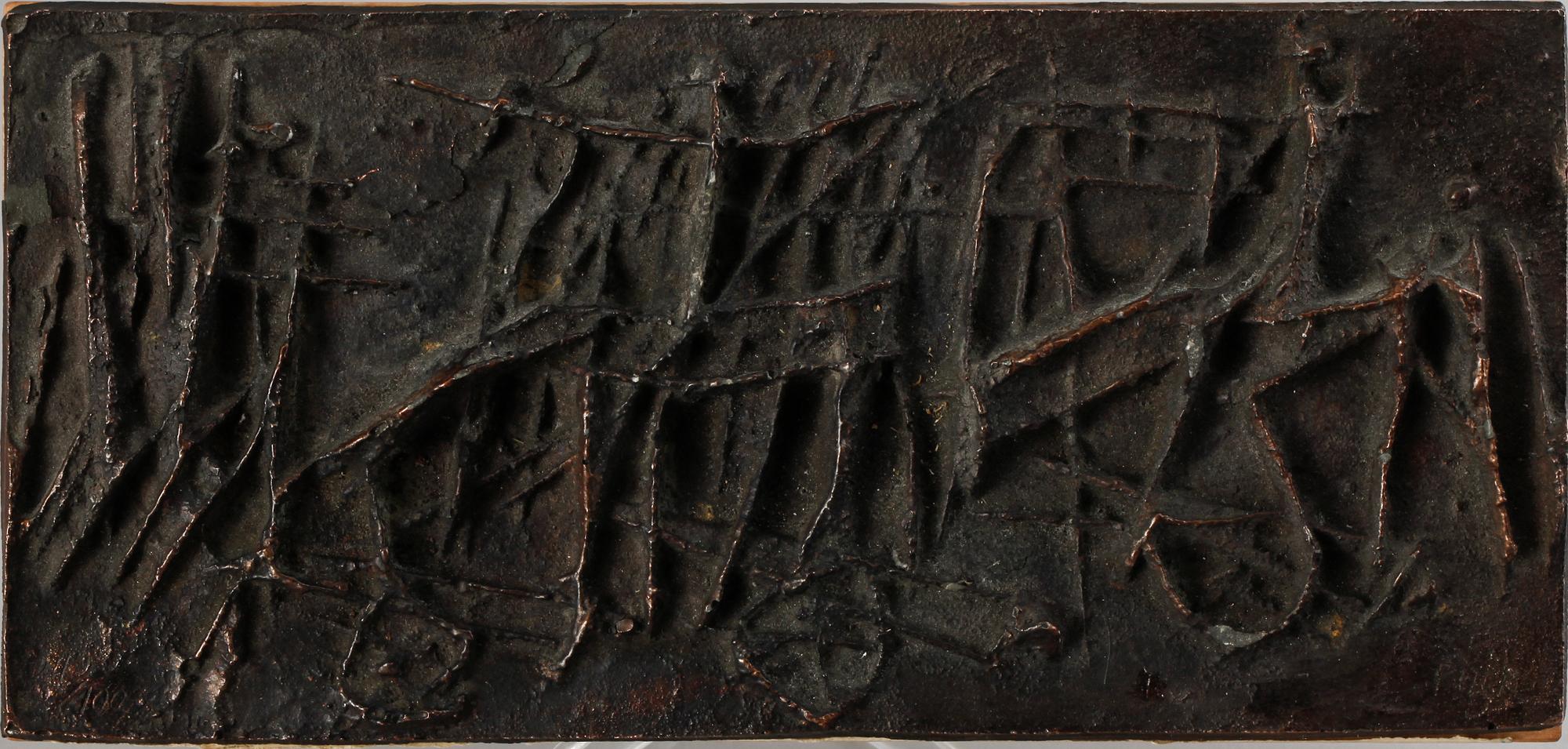 ASMUND ARLE, tillskriven, relief, brons. Numr 24/100.