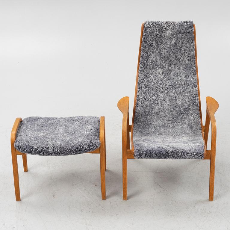 Yngve Ekström, fåtölj med fotpall, "Lamino", Swedese, daterad -06.