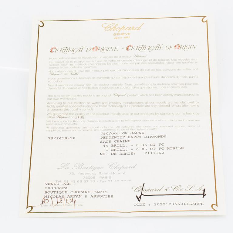Chopard, "Happy diamonds", hänge med briljantslipade diamanter.