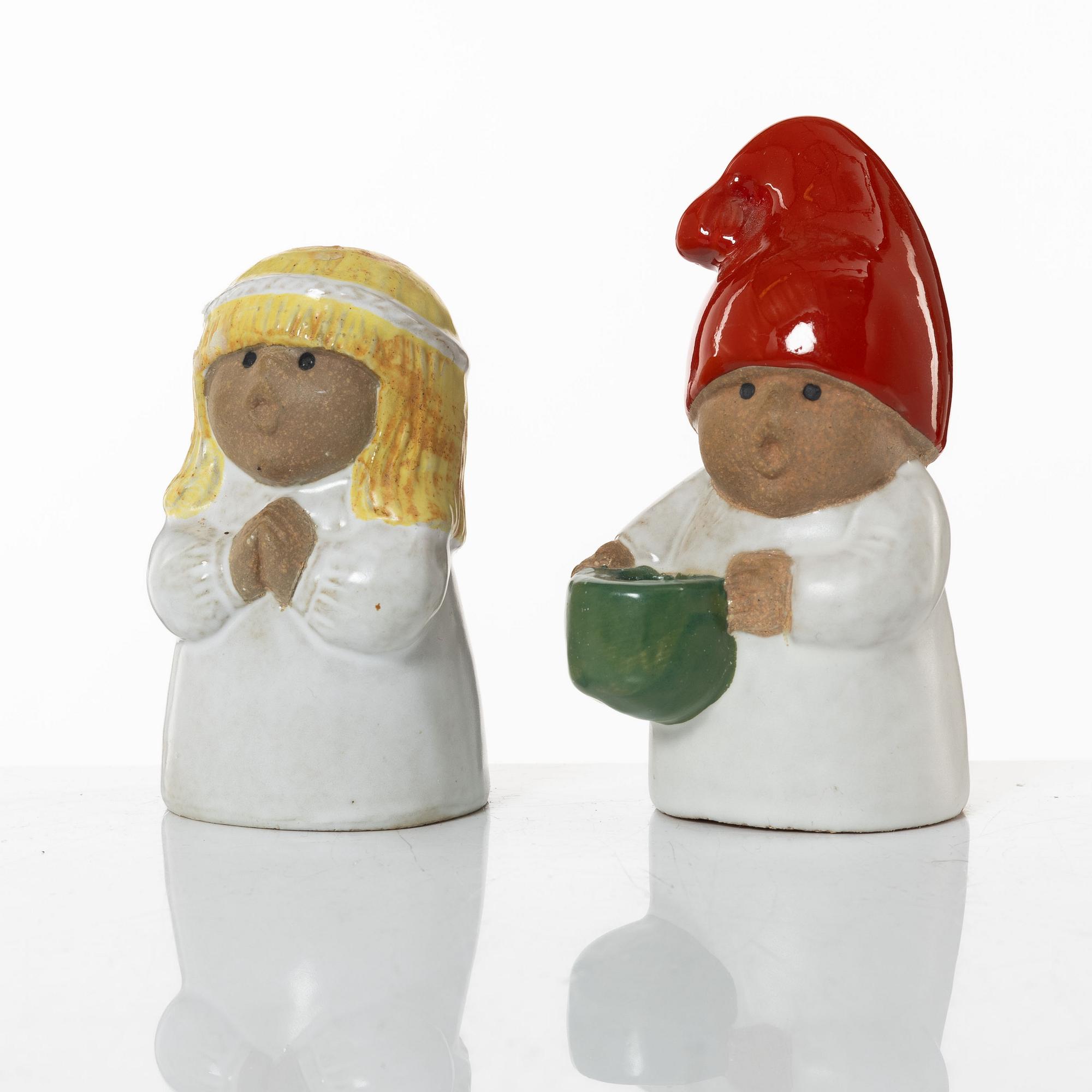 Lisa Larson, a set of six stoneware figurines, Gustavsberg.