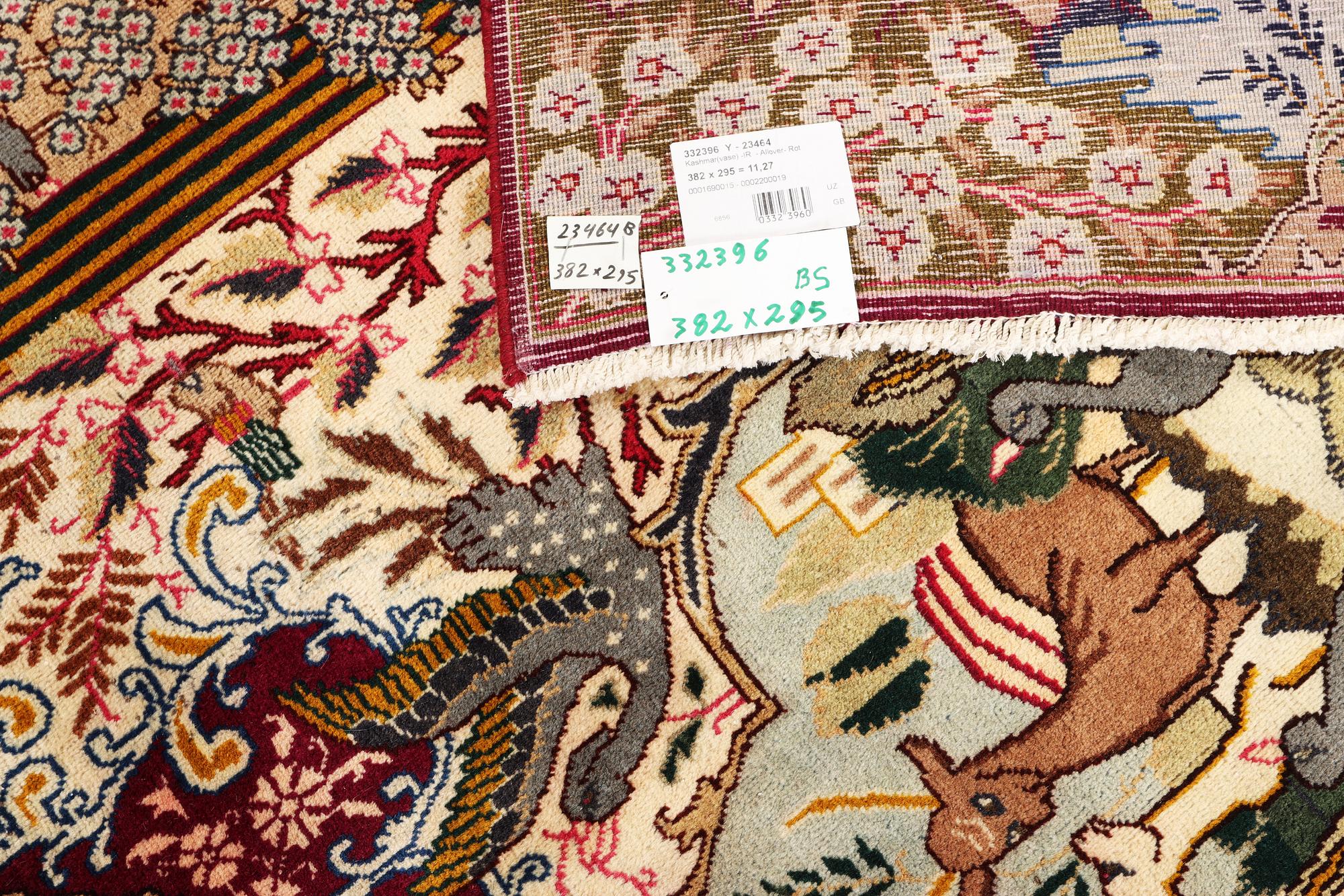 A Kashmar carpet, c. 382 x 295 cm.