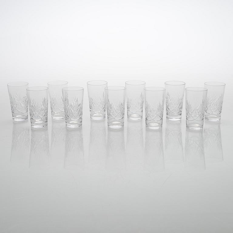 An 'Yrjö' crystal glassware set, 58 pieces, Riihimäen Lasi, Finland, latter half of the 20th century.