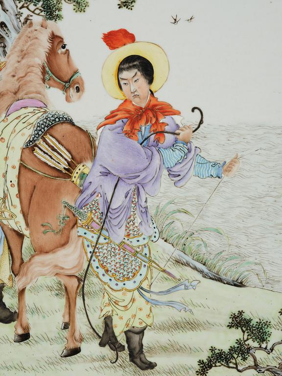 A group of four Chinese porcelain placques, Republic, early 20th century.