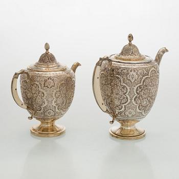 A 5-piece Persian tea service, first half of the 20th century.