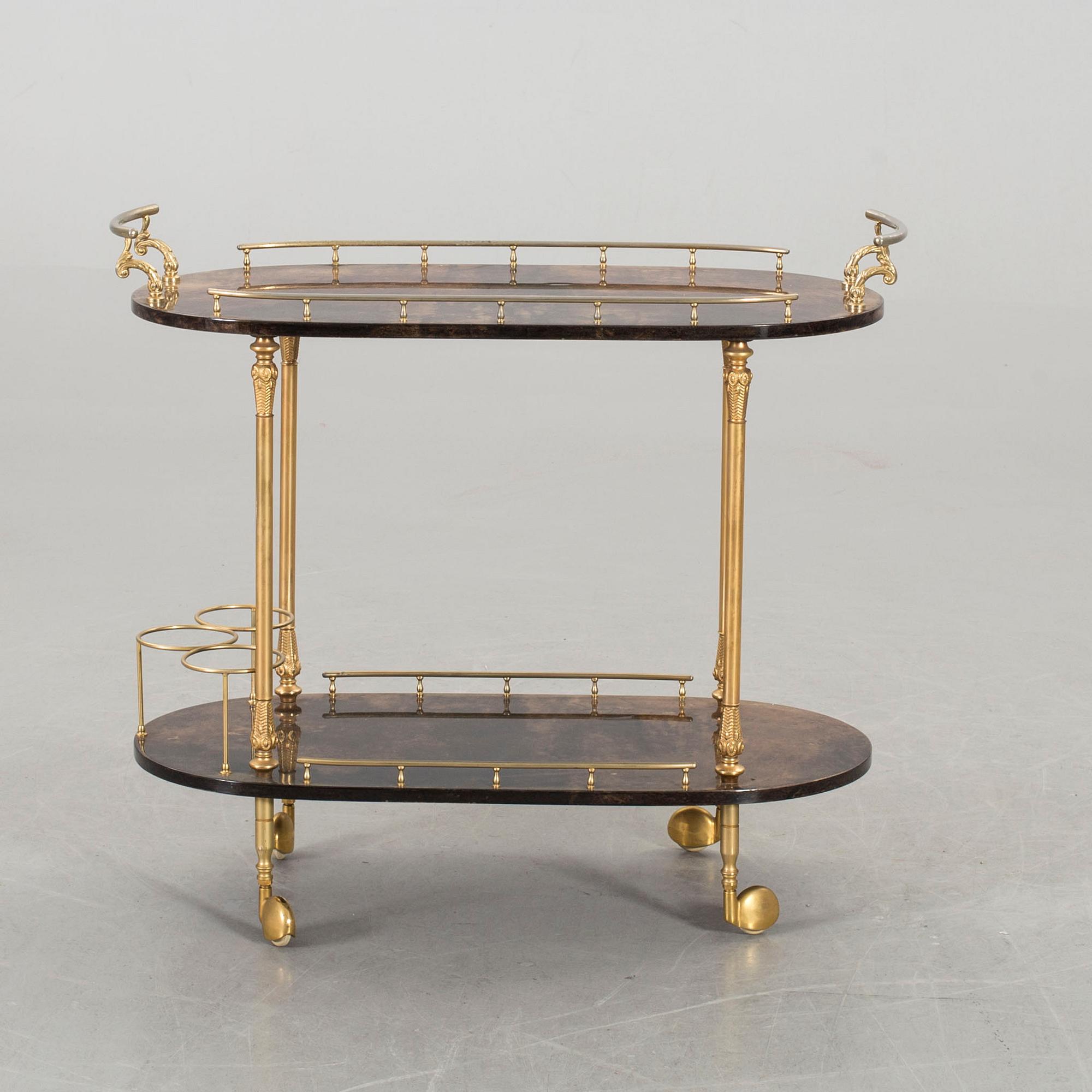 A SERVING TROLLEY ALDO TURA ITALY.