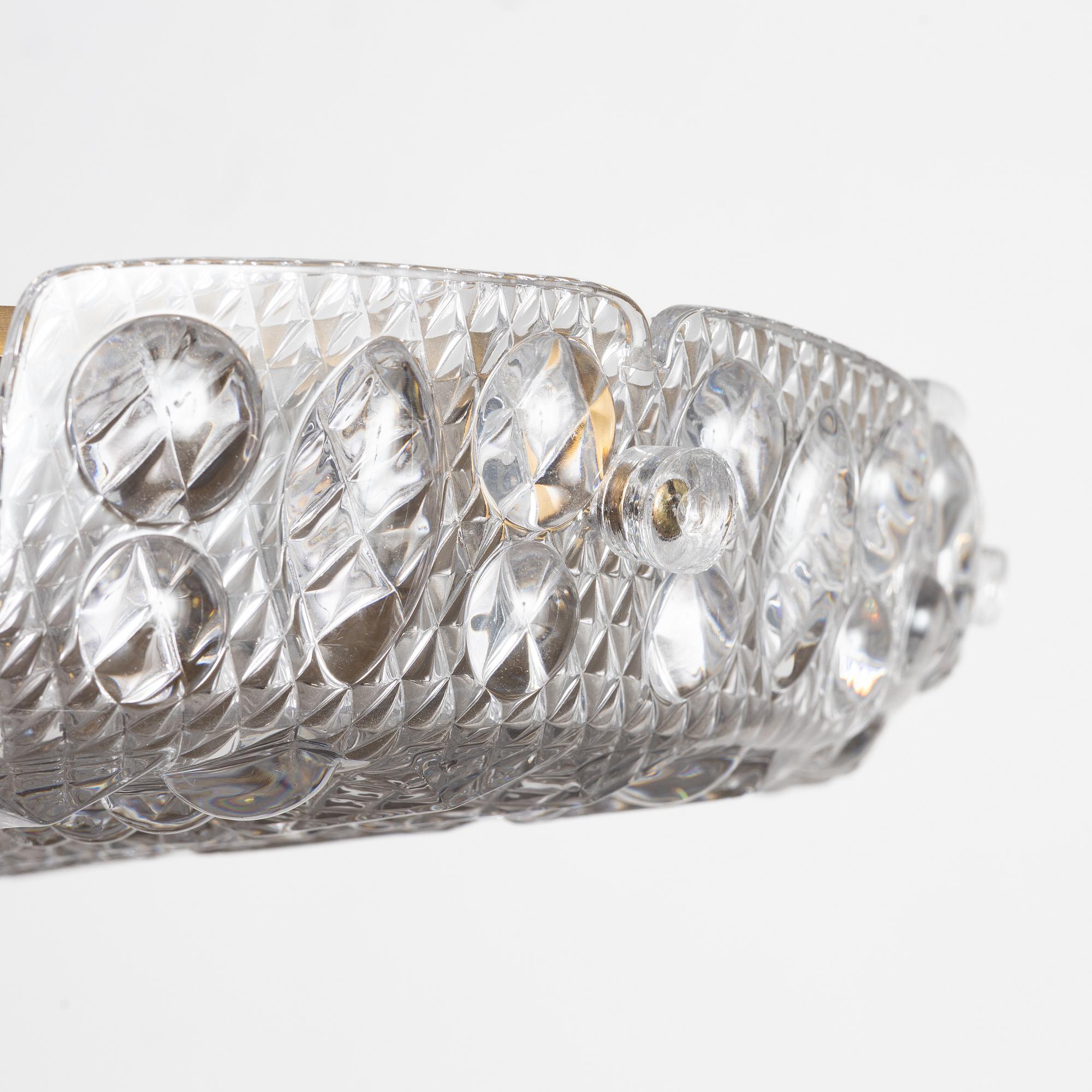 Carl Fagerlund, ceiling lamp, Orrefors, second half of the 20th century.