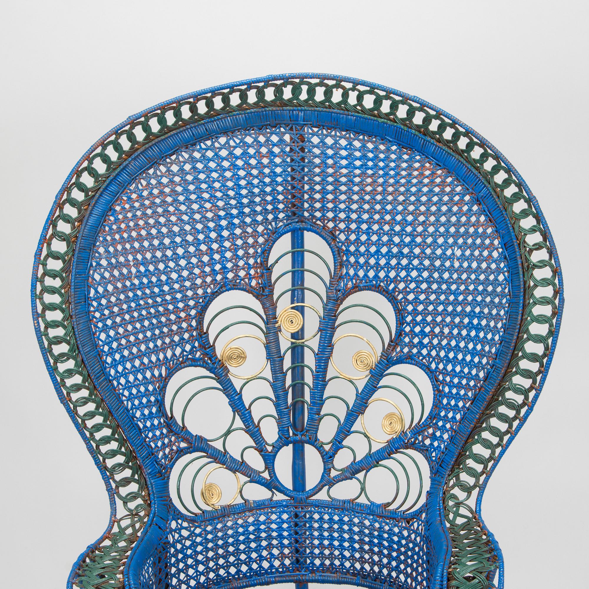 A rattan peacock chair, second half of the 20th century.