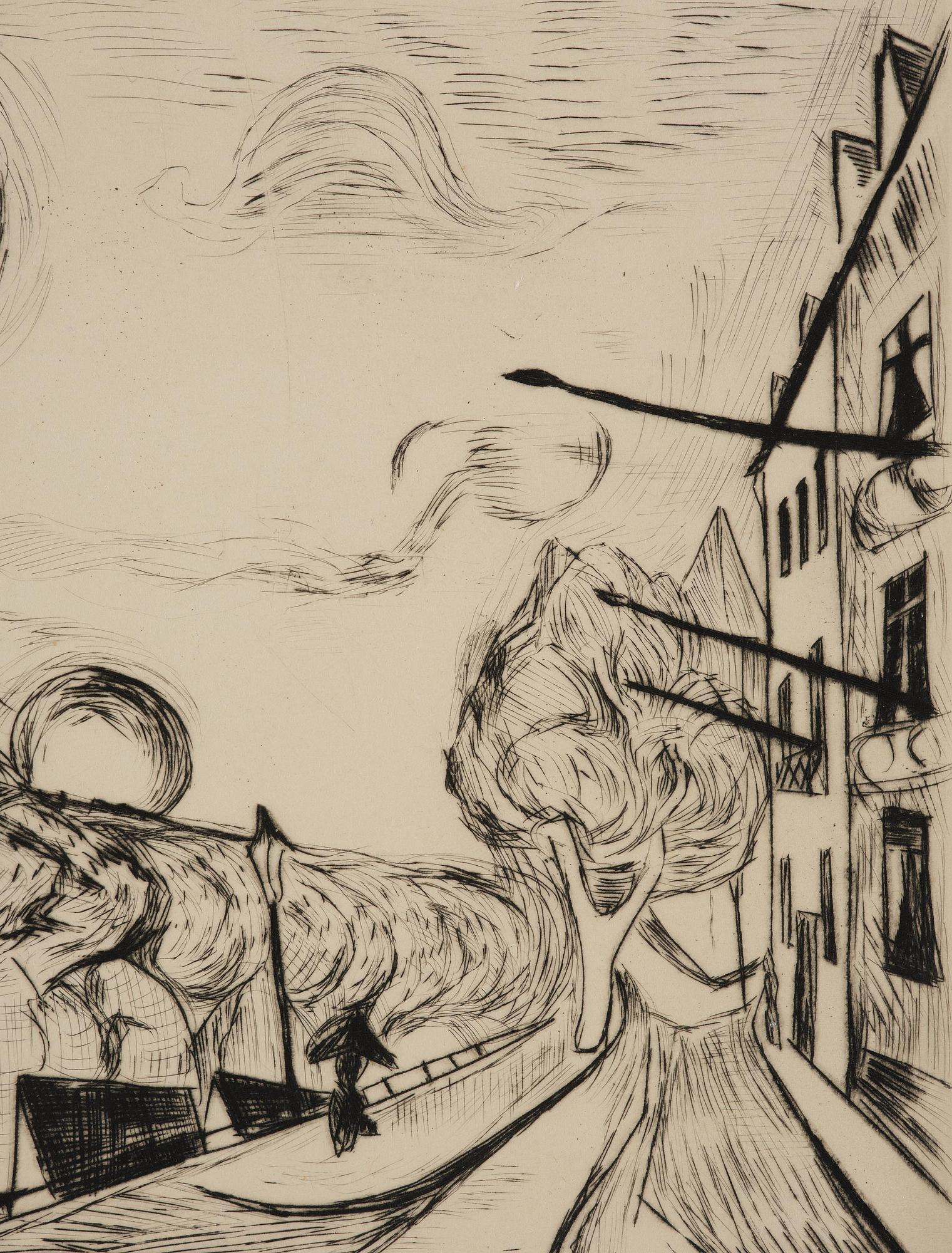Max Beckmann, "Landschaft mit ballon" from "Gesichter".