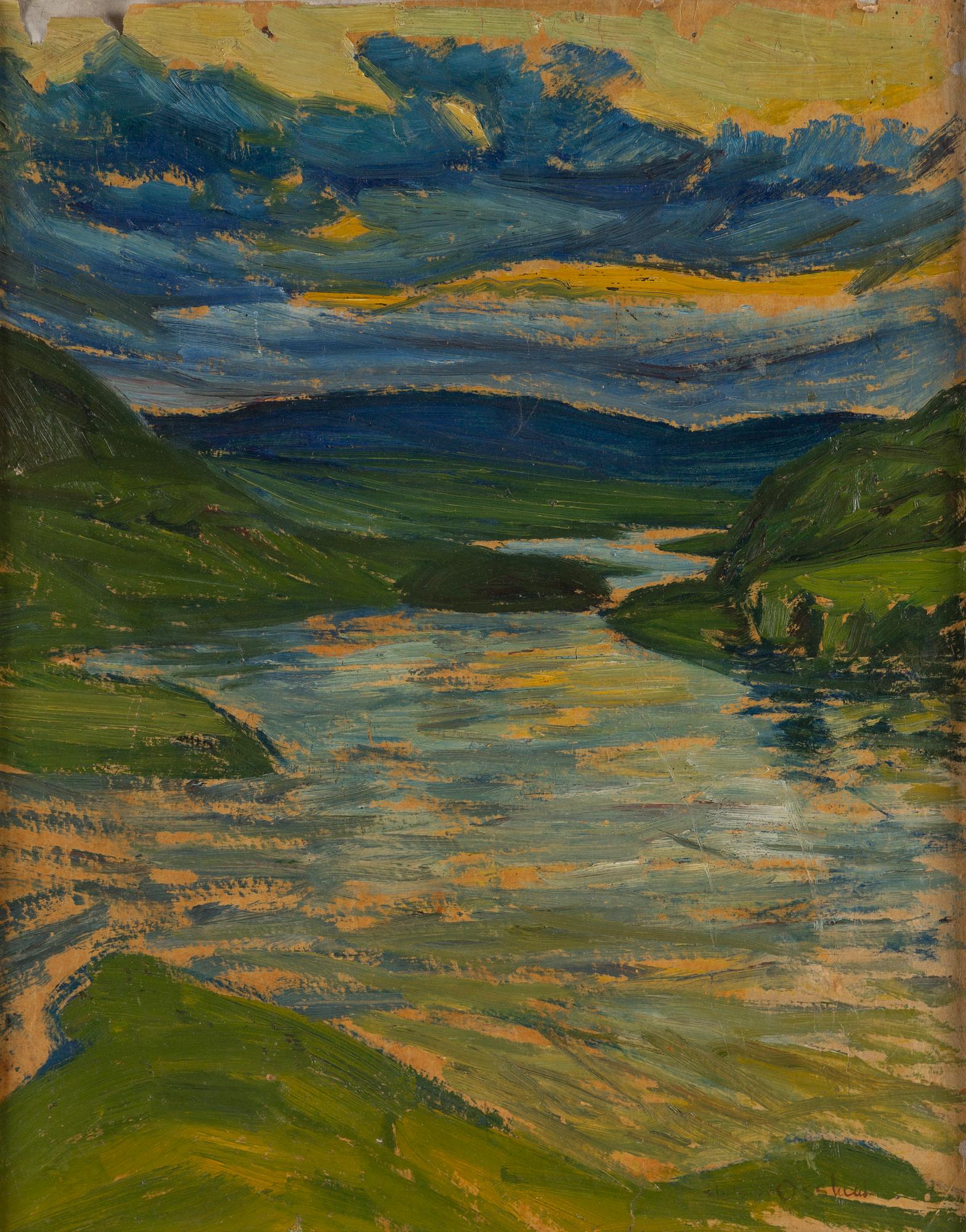 HELMER OSSLUND, oil on grease proof paper/paper-panel, signed.