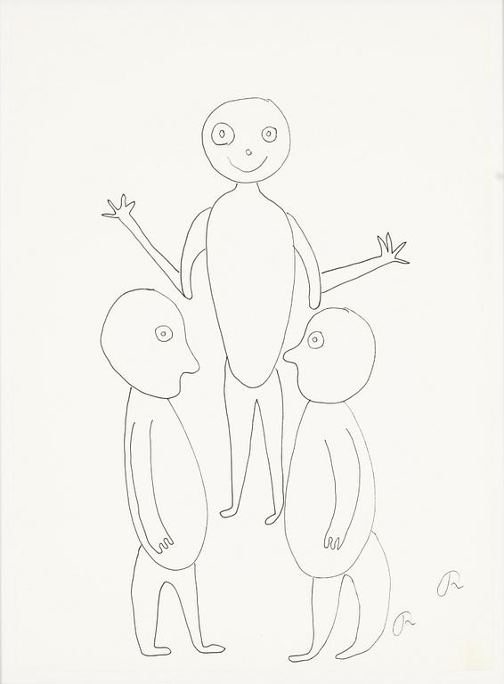 Roger Risberg, indian ink drawing, signed. Executed in 2008.
