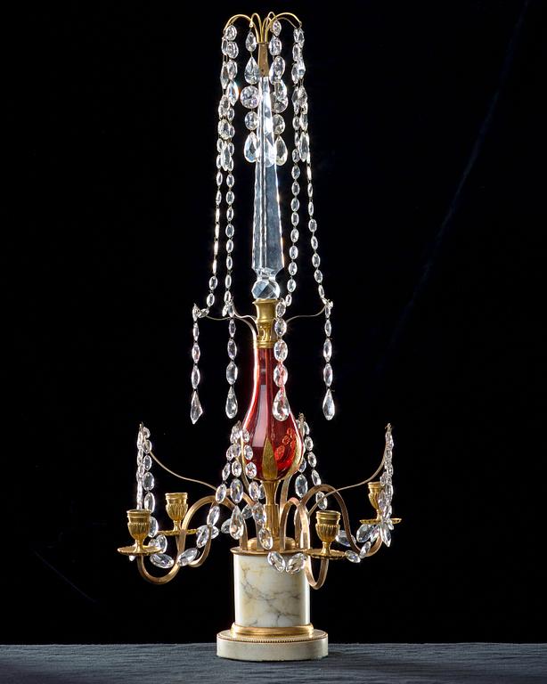 A Russian four-light girandole, late 18th century.