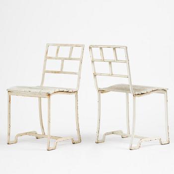 Carl Hörvik, a garden furniture set, a table and four chairs, possibly produced by Thulins vagnfabrik, Skillingaryd, Sweden.
